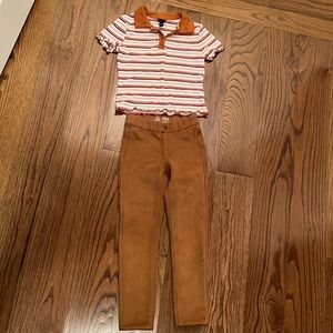 Wonder Nation girls szS 6-6x “suede” Jeggings w/Art Class top